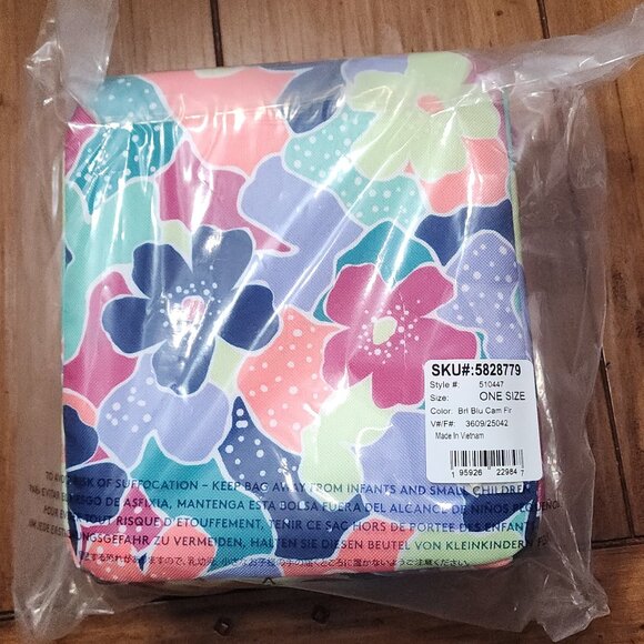 Lands End EZ Wipe Lunch Box Lunch Bag "Brilliant Blue Camo Floral " NWT - Picture 4 of 10